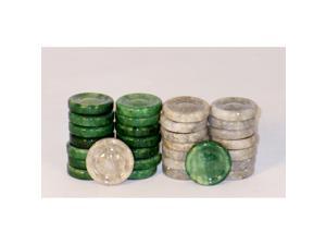 Green & White Alabaster Checkers Green & White Alabaster Checkers
