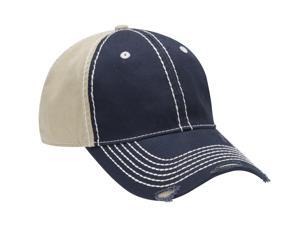 ADAMS RAMBLER- Two Tone Distressed Cap with Heavy Stitching ACRM102NYKH001 ADAMS RAMBLER- Two Tone Distressed Cap with Heavy Stitching ACRM102NYKH001