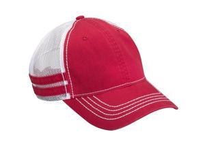 ADAMS HERITAGE- Low Profile Trucker Hat with Stripe Detail ACHT102RD00001 ADAMS HERITAGE- Low Profile Trucker Hat with Stripe Detail ACHT102RD00001