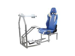 CRJ Flight Simulator Silver Frame with Blue/White Seat CRJ Flight Simulator Silver Frame with Blue/White Seat