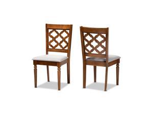 Baxton Studio Ramiro Modern and Contemporary Grey Fabric Upholstered and Walnut Brown Finished Wood 2-Piece Dining Chair Set Baxton Studio Ramiro Modern and Contemporary Grey Fabric Upholstered and Walnut Brown Finished Wood 2-Piece Dining Chair Set
