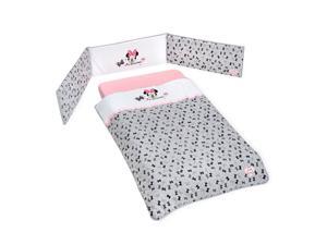 Disney Pink Minnie Mouse Cotton 3 Piece Crib Bedding Set For Girls Disney Pink Minnie Mouse Cotton 3 Piece Crib Bedding Set For Girls
