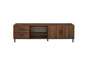 Draper 70" Modern Low Profile TV Console - Dark Walnut Draper 70" Modern Low Profile TV Console - Dark Walnut