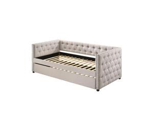 Twin Daybed & Trundle , Beige Fabric