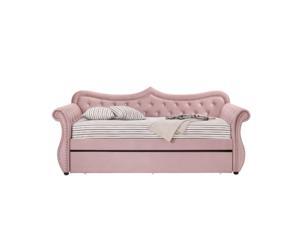 Daybed & Trundle, Pink Velvet