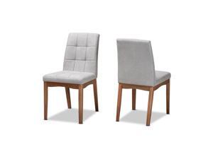 Baxton Studio Tara Mid-Century Modern Transitional Light Grey Fabric Upholstered and Walnut Brown Finished Wood 2-Piece Dining Chair Set Baxton Studio Tara Mid-Century Modern Transitional Light Grey Fabric Upholstered and Walnut Brown Finished Wood 2-Piece Dining Chair Set
