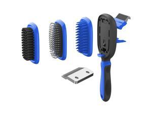 Pet Life 'Conversion' 5-in-1 Interchangeable Dematting and Deshedding Bristle Pin and Massage Grooming Pet Comb - One Size / Blue Pet Life 'Conversion' 5-in-1 Interchangeable Dematting and Deshedding Bristle Pin and Massage Grooming Pet Comb - One Size / Blue
