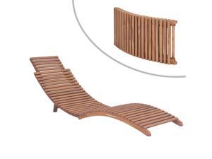 vidaXL Folding Sun Lounger Solid Teak Wood (Set of 2) vidaXL Folding Sun Lounger Solid Teak Wood (Set of 2)