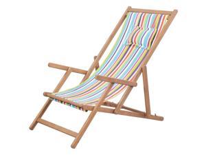 vidaXL Folding Beach Chair Fabric and Wooden Frame Multicolor (Set of 2) vidaXL Folding Beach Chair Fabric and Wooden Frame Multicolor (Set of 2)