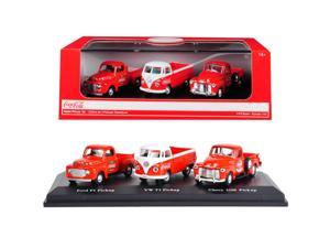 Classic Pickups Gift Set of 3 Pickup Trucks Coca Cola 172 Diecast Model Cars by Motorcity Classics