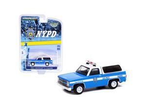 1985 Chevrolet K-5 Blazer Light Blue and White \New York City Police Department\ (NYPD) \"Hobby Exclusive\" 1/64 Diecast Model Car by Greenlight""" 1985 Chevrolet K-5 Blazer Light Blue and White \New York City Police Department\ (NYPD) \"Hobby Exclusive\" 1/64 Diecast Model Car by Greenlight"""