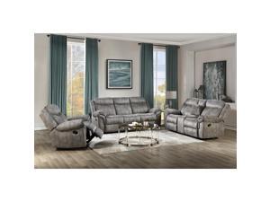 Ergode Sofa w/USB Dock & Console(Motion) 2-Tone Gray Velvet Ergode Sofa w/USB Dock & Console(Motion) 2-Tone Gray Velvet