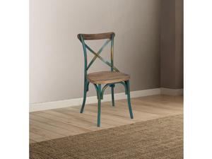 Ergode Side Chair (1Pc) Antique Turquoise & Antique Oak Ergode Side Chair (1Pc) Antique Turquoise & Antique Oak