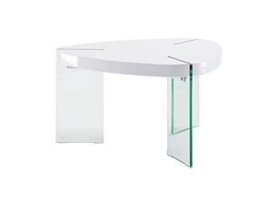 Coffee Table White High Gloss & Clear Glass