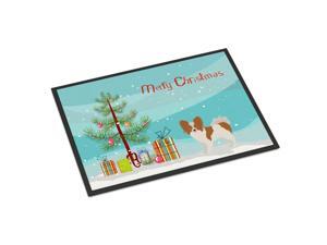 Papillon Christmas Tree Indoor or Outdoor Mat 18x27 Papillon Christmas Tree Indoor or Outdoor Mat 18x27