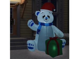 vidaXL Christmas Inflatable Polar Bear LED Indoor and Outdoor 945 US only