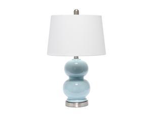 Elegant Designs Double Gourd Ceramic Lamp, Light Blue