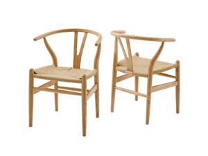 Amish Wood Dining Armchair Set of 2 Natural
