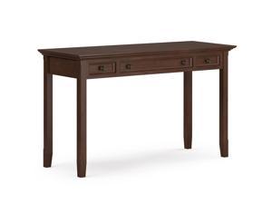 Erina Solid Acacia Wood Small Desk in Distressed Charcoal Brown