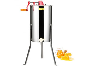 Manual Honey Extractor, 3 Frames Honey Spinner Extractor, Stainless Steel Beekeeping Extraction, Honeycomb Drum Spinner with Lid, Apiary Centrifuge Equipment with Height Adjustable Stand