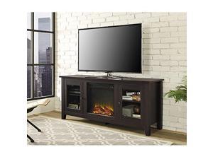 Walker Edison W58FP4DWES 58 x 24 in. Fireplace Stand With Doors - Espresso