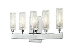Z-Lite 3028-5V- 5 Light Vanity Light Chrome  Steel  Glass