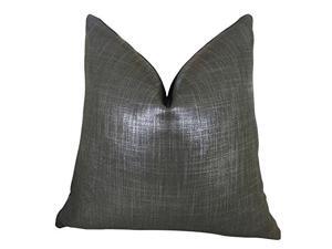 Plutus Glazed Linen Indigo Handmade Double Sided Throw Pillow, (Double sided 24" x 24") Plutus Glazed Linen Indigo Handmade Double Sided Throw Pillow, (Double sided 24" x 24")