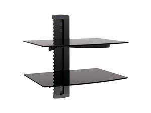 MegaMounts Tempered Glass Double Shelf Wall Mount MegaMounts Tempered Glass Double Shelf Wall Mount