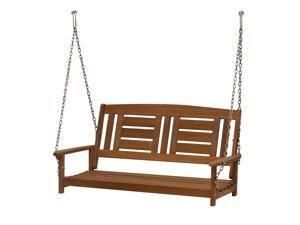 Furinno Tioman Hardwood Hanging Porch Swing with Chain Furinno Tioman Hardwood Hanging Porch Swing with Chain