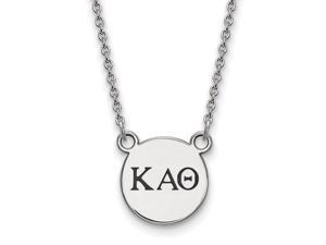 Sterling Silver LogoArt Kappa Alpha Theta XS Enl Pend w/Necklace