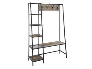 72" Angled Side Hall Tree w/ Storage - Grey Wash