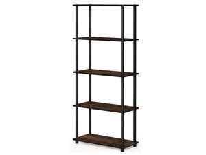 Furinno Turn-N-Tube 5-Tier Multipurpose Shelf Display Rack, Columbia Walnut/Black, 17091CWN/BK Furinno Turn-N-Tube 5-Tier Multipurpose Shelf Display Rack, Columbia Walnut/Black, 17091CWN/BK