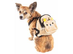 Pet Life 'Teddy Tails' Dual-Pocketed Compartmental Animated Dog Harness Backpack, Brown - Medium Pet Life 'Teddy Tails' Dual-Pocketed Compartmental Animated Dog Harness Backpack, Brown - Medium