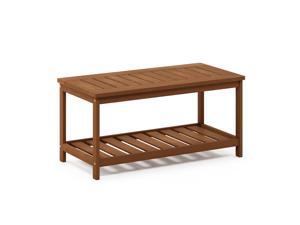 Furinno Tioman Hardwood Coffee Table with Shelf in Teak Oil Furinno Tioman Hardwood Coffee Table with Shelf in Teak Oil