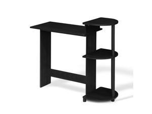 Furinno Compact Computer Desk with Shelves, Americano/Black, 11181AM/BK Furinno Compact Computer Desk with Shelves, Americano/Black, 11181AM/BK