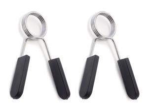 ProSource Olympic Barbell Spring Clip Collar 2-inch Pair with Easy-Grip Handles for Weightlifting, Powerlifting, Crossfit and Strength Training, Black/Silver ProSource Olympic Barbell Spring Clip Collar 2-inch Pair with Easy-Grip Handles for Weightlifting, Powerlifting, Crossfit and Strength Training, Black/Silver
