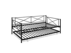 Furinno Angeland Carca Metal Daybed and Trundle, Twin Size, Black Furinno Angeland Carca Metal Daybed and Trundle, Twin Size, Black