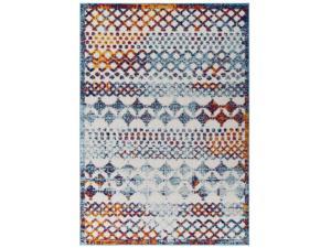 Reflect Giada Distressed Vintage Abstract Diamond Moroccan Trellis 5x8 Indoor and Outdoor Area Rug - Multicolored