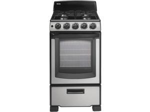 Designer 20-In. Gas Range with Sealed Burners, Electric Ignition and 2.3-Cu. Ft. Oven Capacity in Stainless Steel / Black
