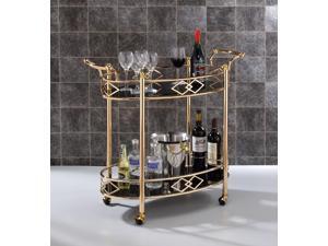 Ottesen - Serving Cart Gold & Black Glass Ottesen - Serving Cart Gold & Black Glass