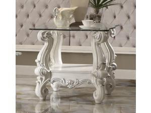 Versailles - End Table Bone White & Clear Glass Versailles - End Table Bone White & Clear Glass