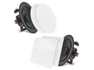 8 Pyle PDIC51RD 5.25 Inch 150W Round White In Ceiling Wall Flush Speakers Eight 