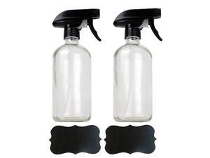 DII 16oz Clear Glass Bottle Set/ 2 With Labels