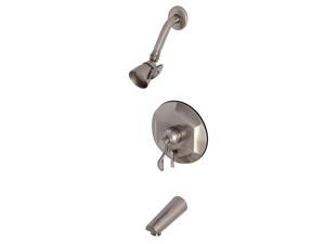 Details about   Kingston Brass KB238AX Tub and Shower Faucet with 3-Cross Handle Brushed Nickel 