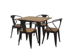 5 Piece 36" Dining Table Set with Rosewood Top and Metal Legs, Seats 4 5 Piece 36" Dining Table Set with Rosewood Top and Metal Legs, Seats 4