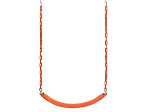Swingan - Belt Swing For All Ages - Vinyl Coated Chain - Orange Swingan - Belt Swing For All Ages - Vinyl Coated Chain - Orange