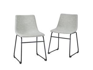 18" Faux Leather Dining Chair, Set of 2 - Grey