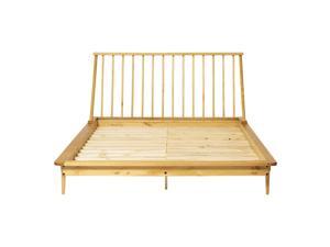 Modern Wood Queen Spindle Bed - Light Oak Modern Wood Queen Spindle Bed - Light Oak