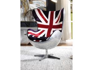 Accent Chair w/Swivel - Pattern Fabric & Aluminum Yantian