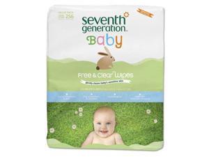 Seventh Generation Free & Clear Baby Wipes Refill Unscented White 256/Pack 34219